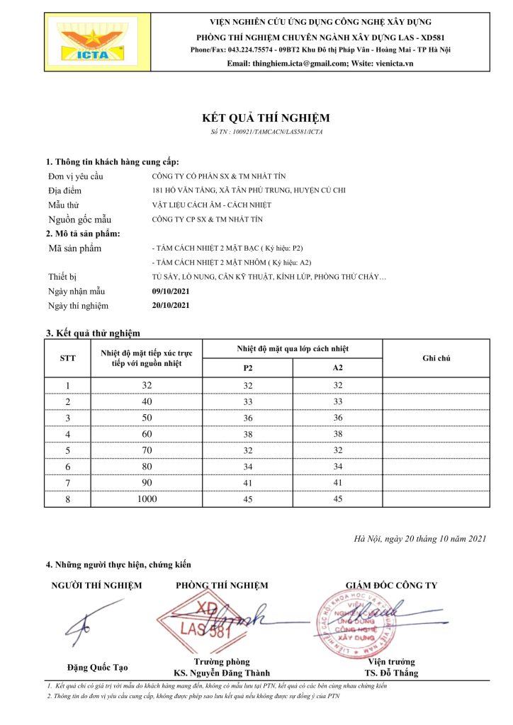 CÔNG TY CP SX & TM NHẤT TÍN